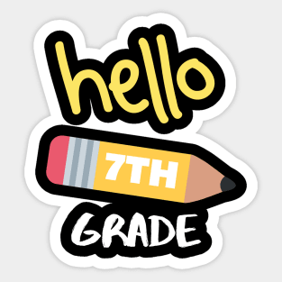 Hello Seventh Grade Sticker